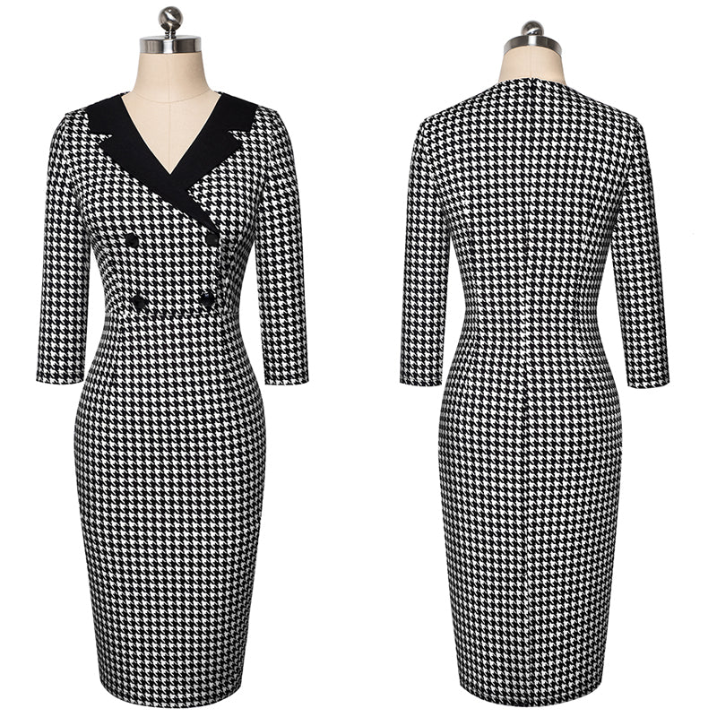 V-neck Slim Bag Hip Slim Pencil Skirt