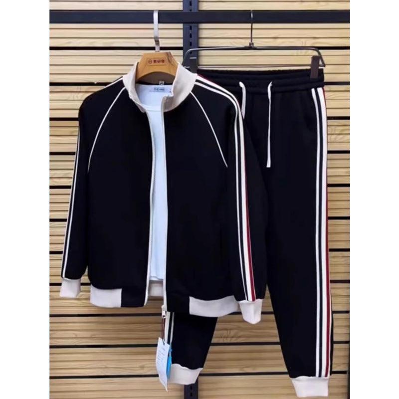 Men's Stand Collar Casual Striped Suit