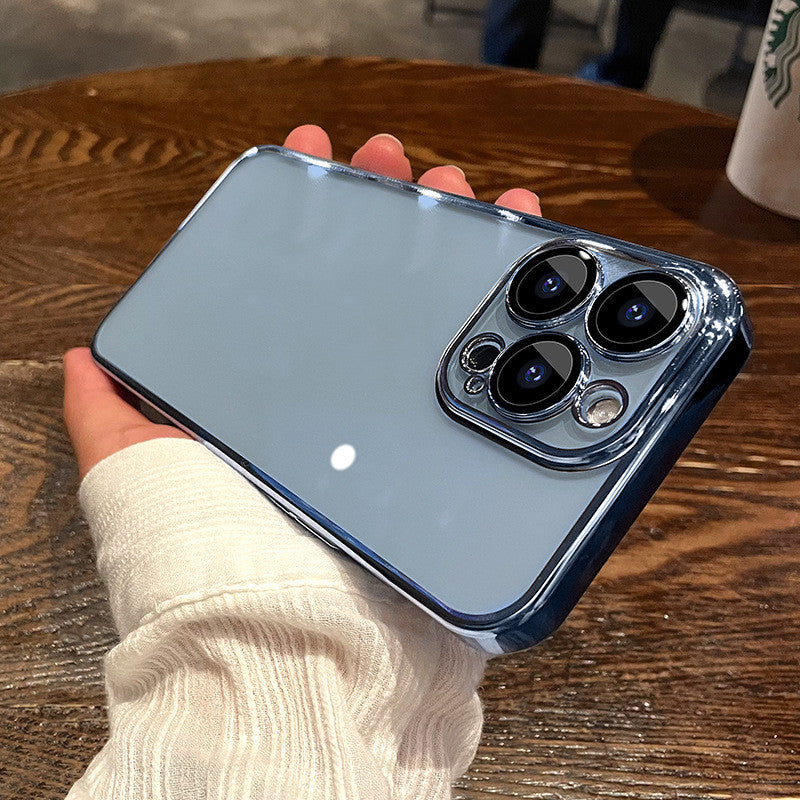 Self Contained Lens Film Full Bag Fall Proof TPU Electroplating Mobile Phone Case