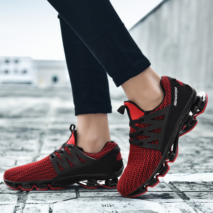 Outdoor Sport Men Running Shoes Black Gray Khaki Blade Cushioning Breathable Walking Shoes Gym Lightweight 2021 Trends Sneakers