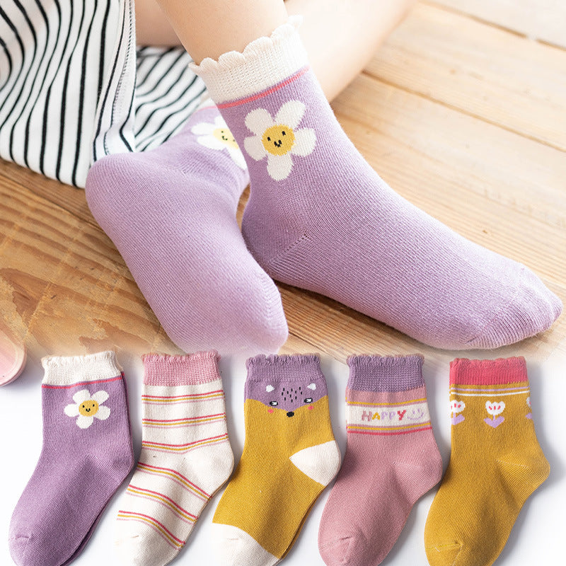 Middle Tube Cotton Socks Winter Baby Sports Cartoon Girls Students Boys