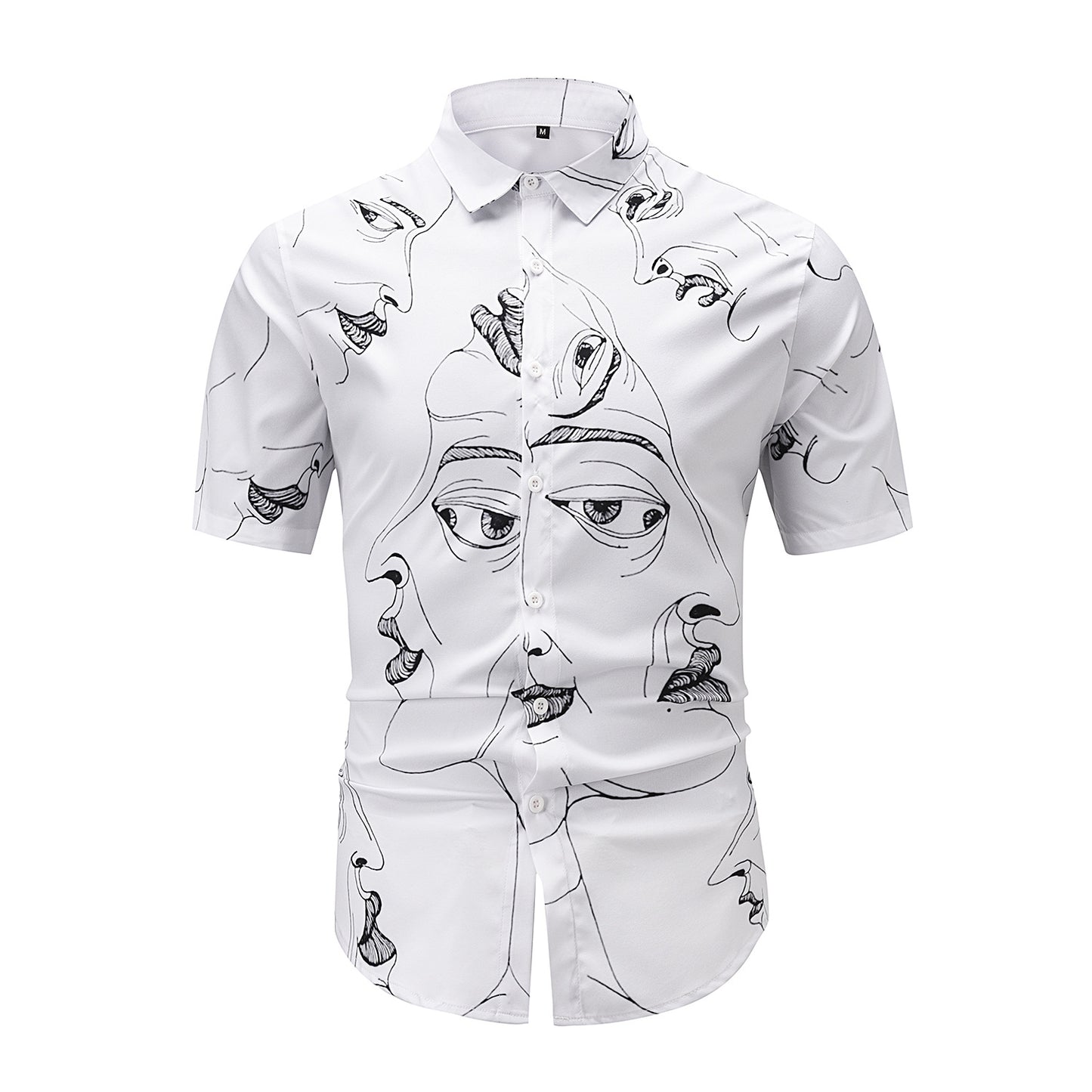 Fashion Loose Digital Print Short Shirt