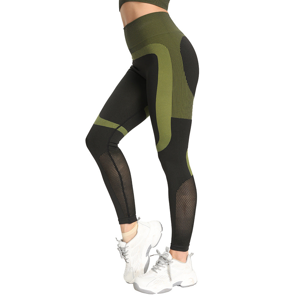 Hip-Lifting Slim AB Yarn Seamless Hollow Yoga Suit