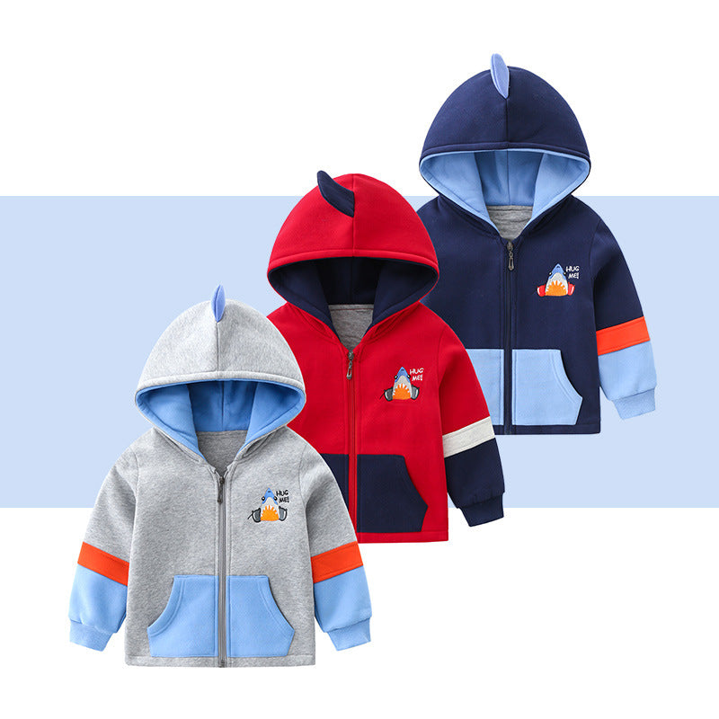 Children's Cotton Padded Hooded Zipper Jacket