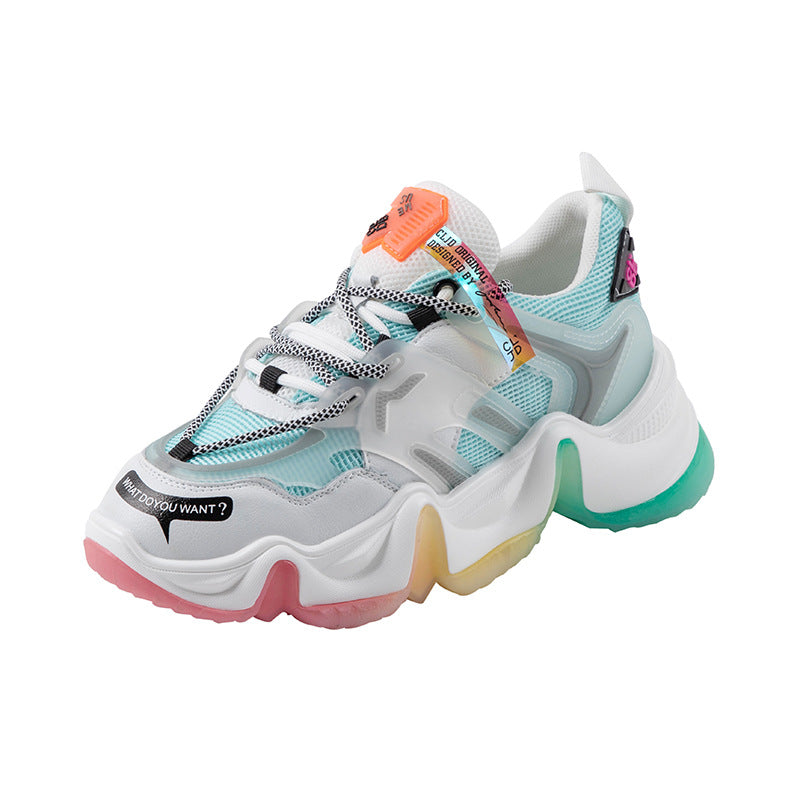 Rainbow jelly platform women's shoes