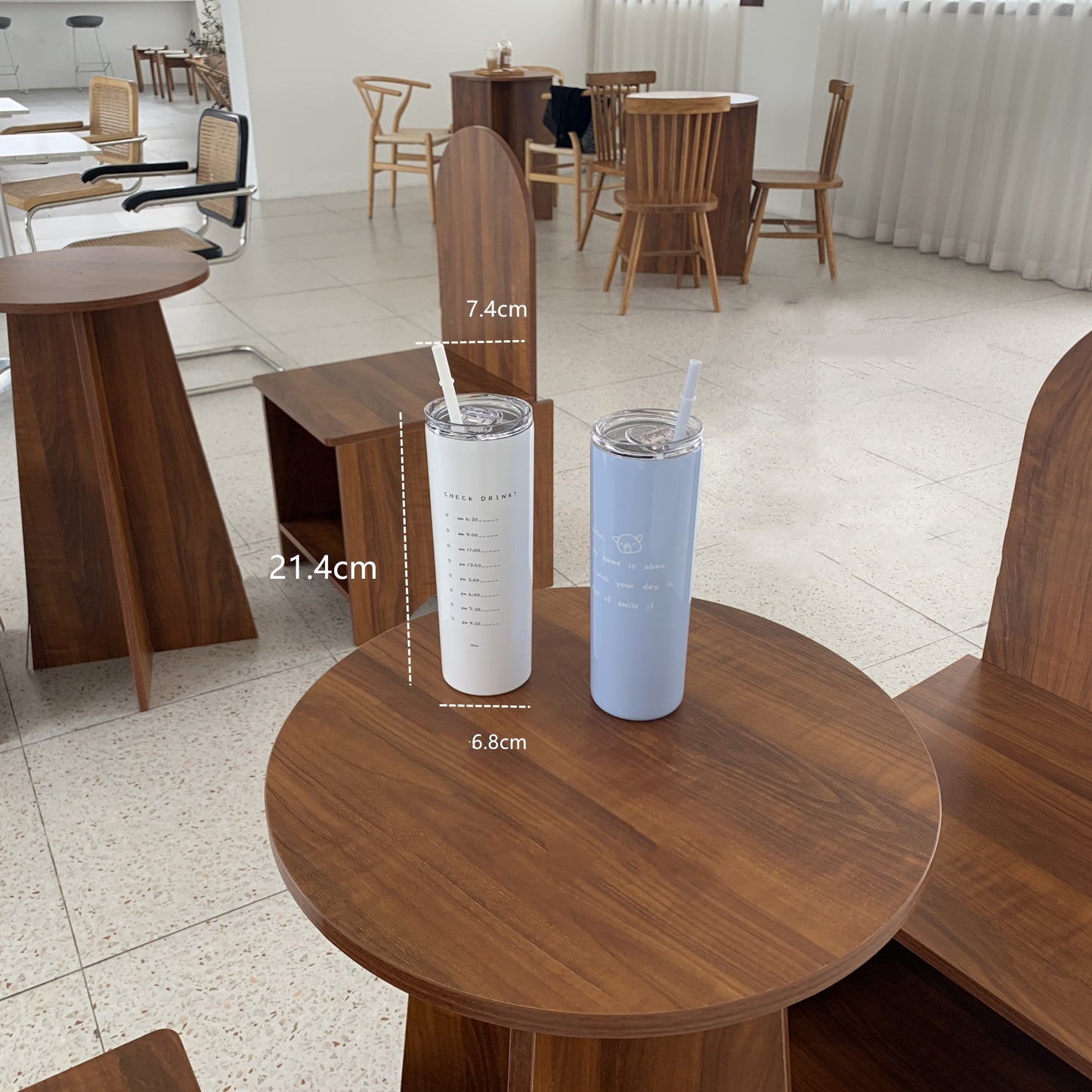 Large-capacity Stainless Steel Coffee Cup With Cold Insulation Straw