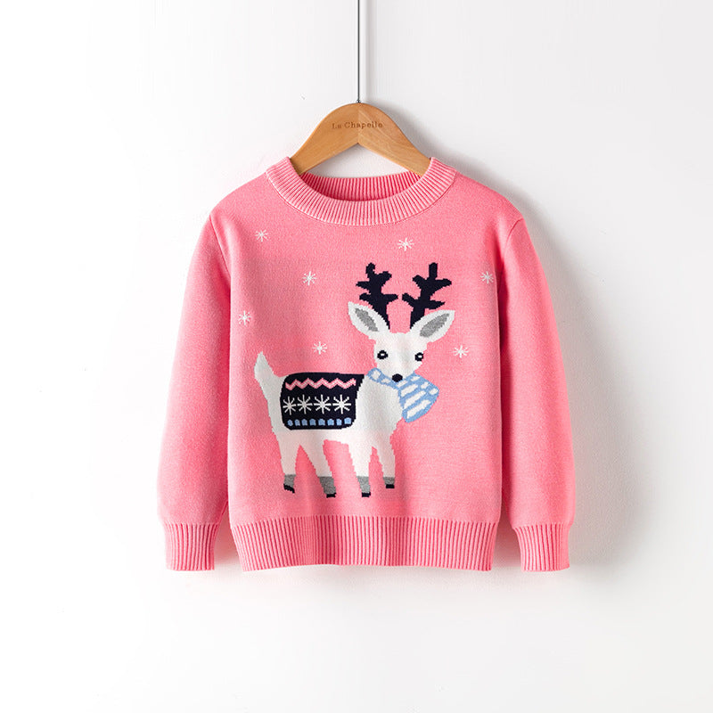 Cartoon Christmas Red Snowman Pullover Bottoming Sweater