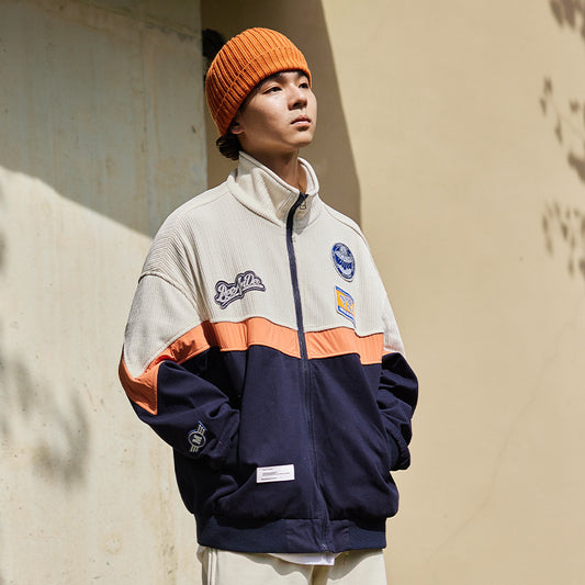 Vintage Patchwork Irregular Embroidery Label Jacket