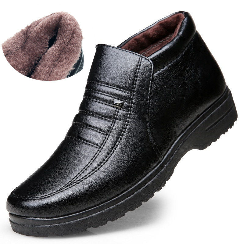 Plush Cotton Leather Shoes Men's Protection Snow Boots Casual Men's Shoes
