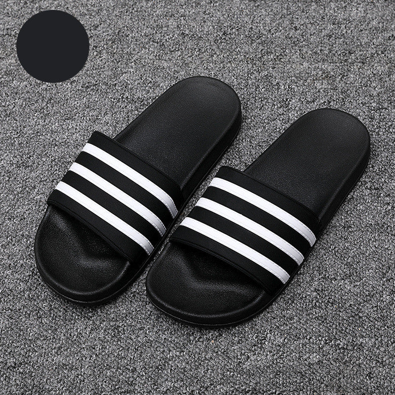 Slippers Home Indoor Bathroom Non-Slip Bathing Soft Striped Sandals And Slippers