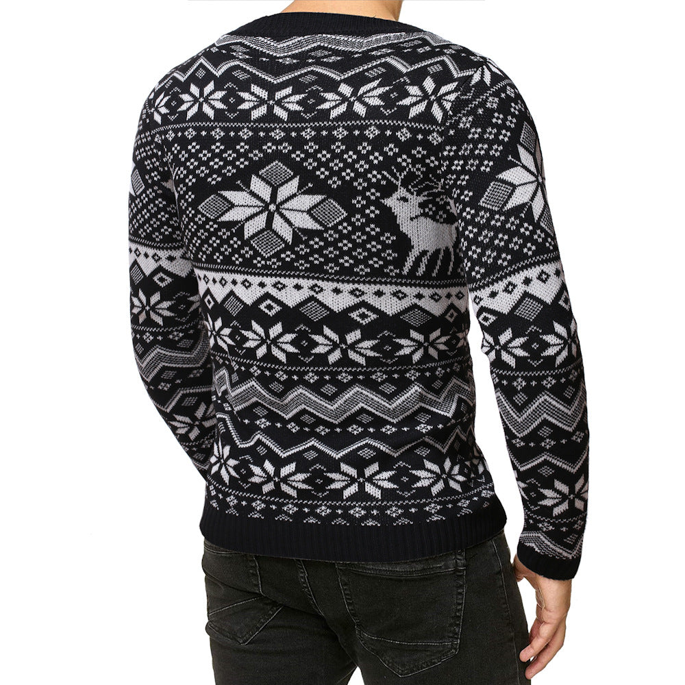 Snowflake Christmas Men's Crew Neck Sweater