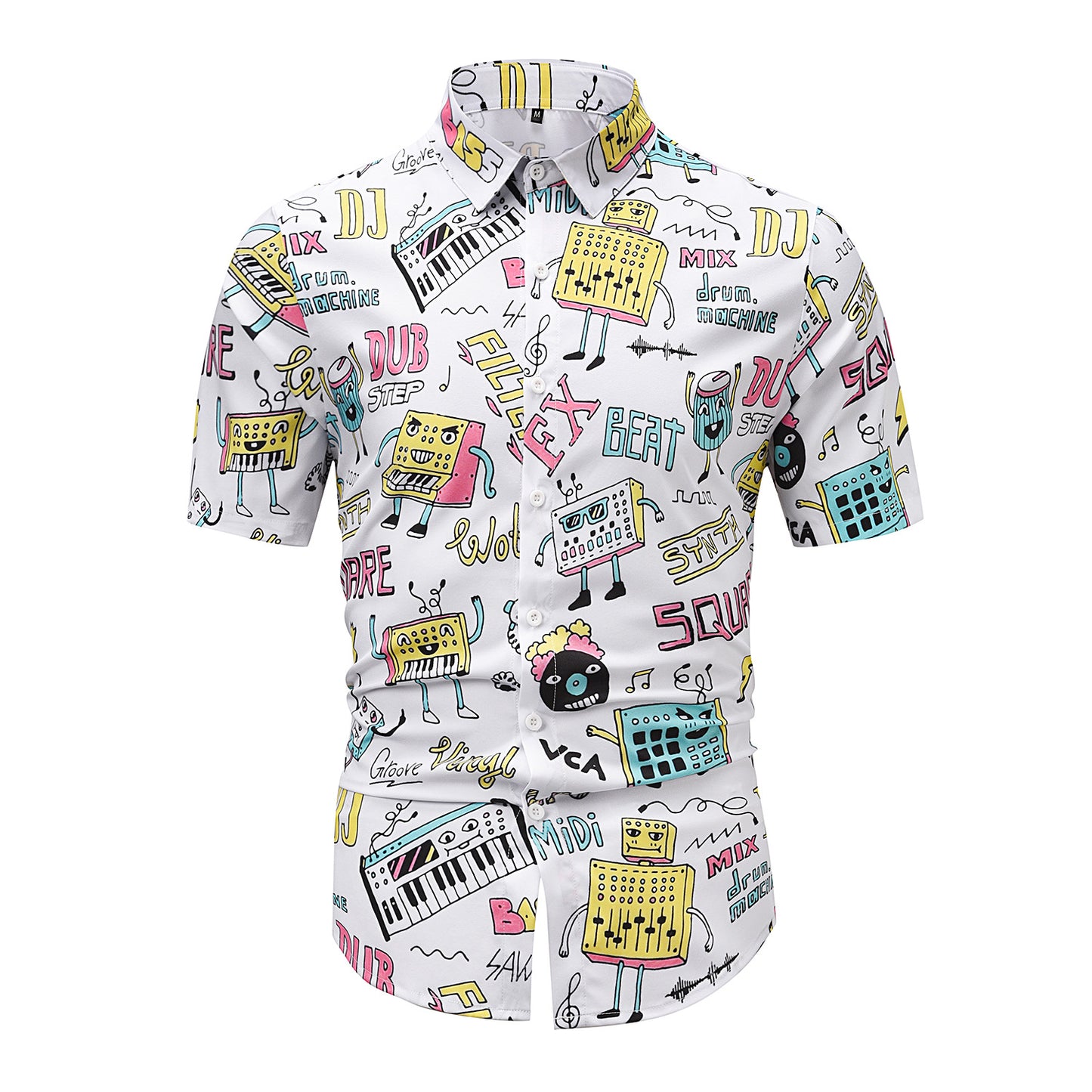 Fashion Loose Digital Print Short Shirt