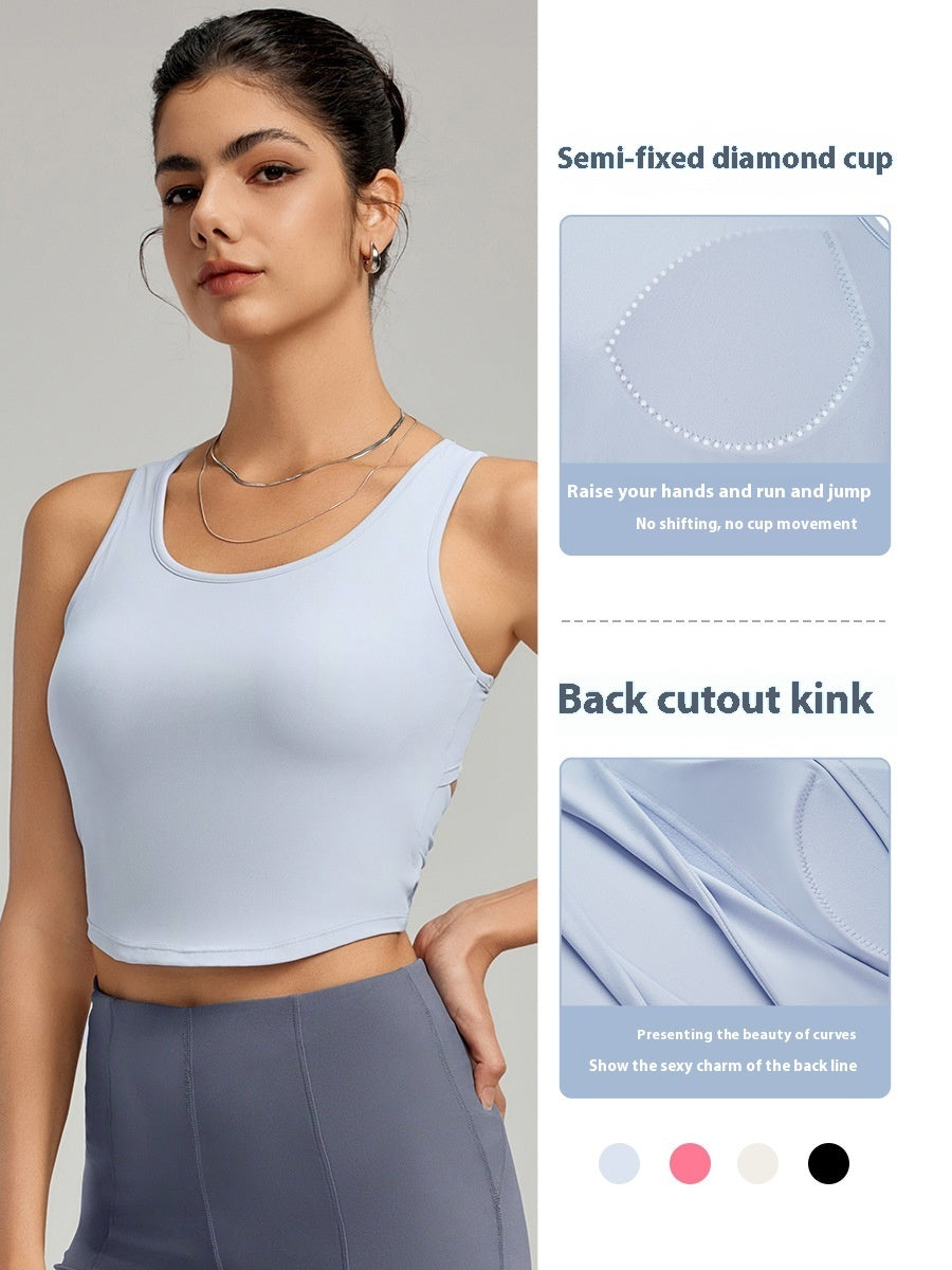 Sports Vest Women's Sexy Back Waist Yoga Clothes With Chest Pad