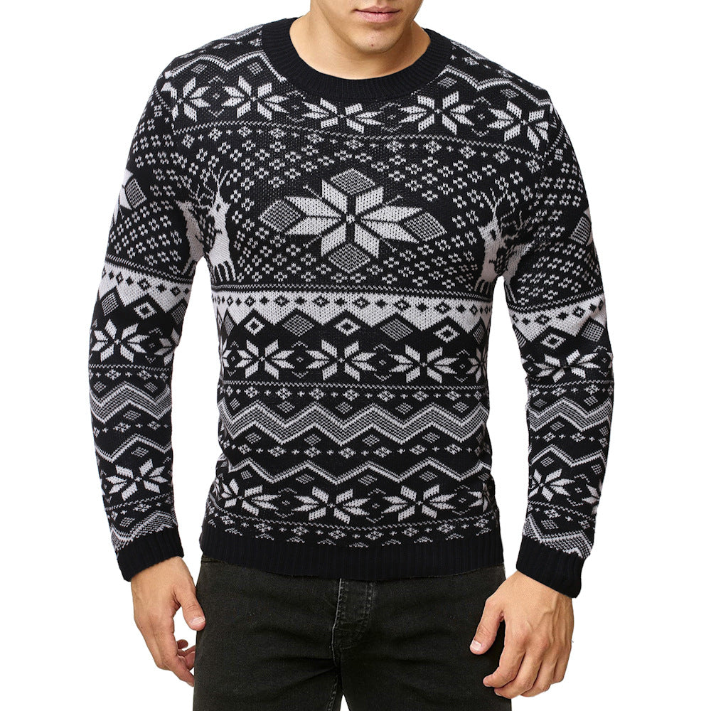 Snowflake Christmas Men's Crew Neck Sweater