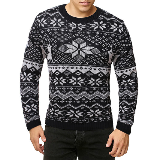 Snowflake Christmas Men's Crew Neck Sweater