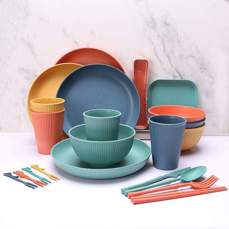 Wheat Straw Tableware Set For Home Meals
