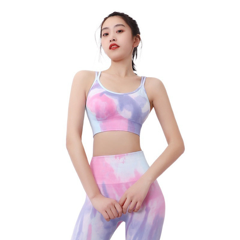 New Trend Tie-Dye Yoga Sports Shorts High Waist Hips Slimming Training Fitness Exercise Five-Point Pants