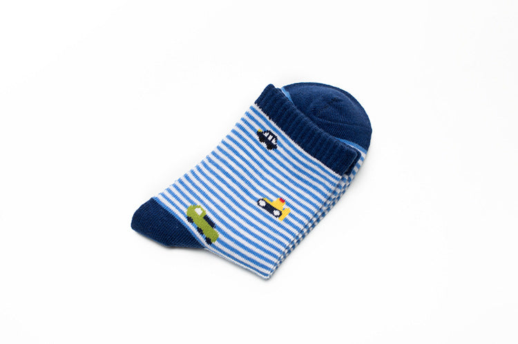 Striped Car Printing Children's Socks