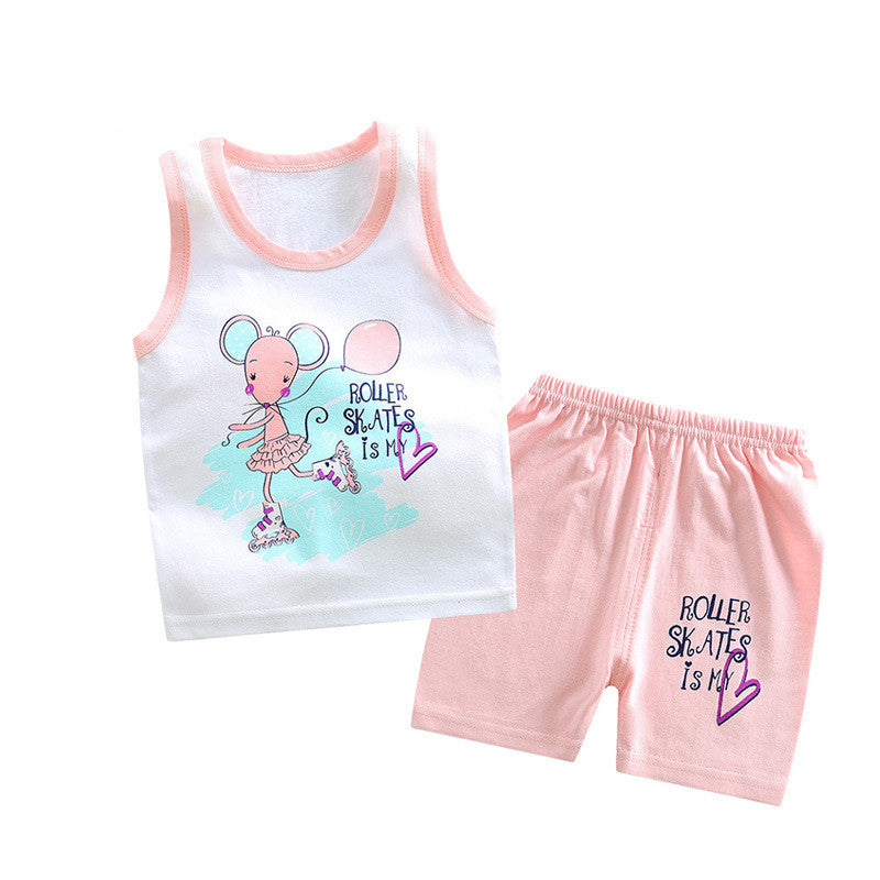 Two-piece sleeveless shorts for boys and girls