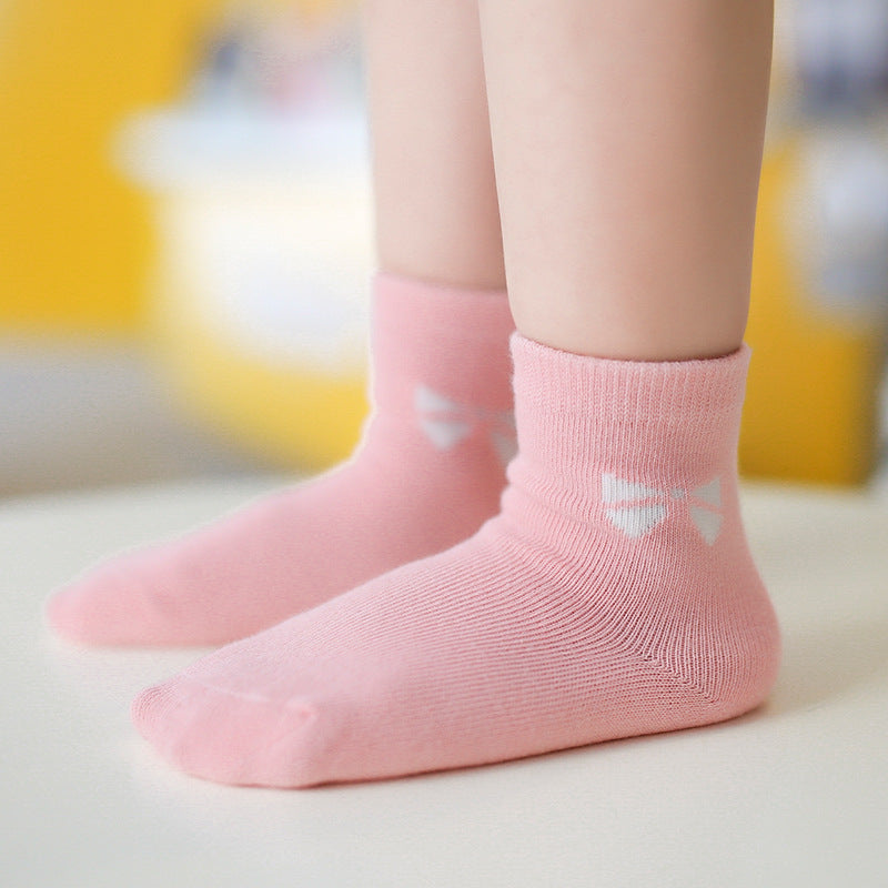 Combed cotton baby socks for boys and girls in autumn and winter