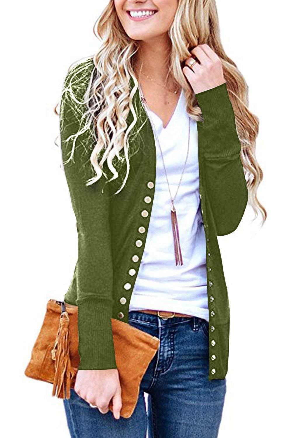 Long sleeve button cardigan top