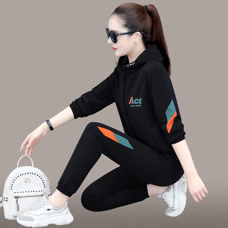 Women's New Fashion Loose Hooded Sweater Casual Sports Suit