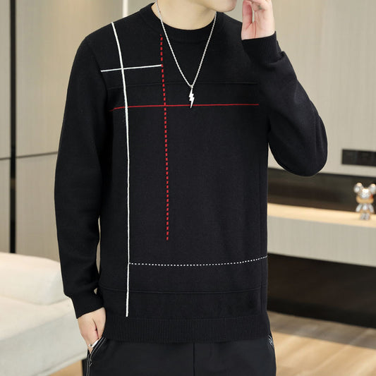 Sweater Men's Round-neck Trend Versatile Sweater Top Casual