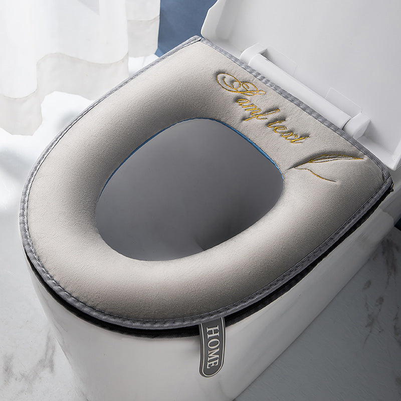 Nordic Style Embroidered Zipper Toilet Seat
