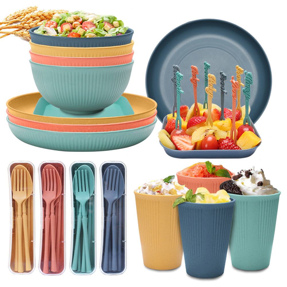 Wheat Straw Tableware Set For Home Meals