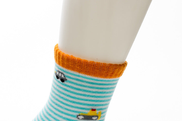 Striped Car Printing Children's Socks