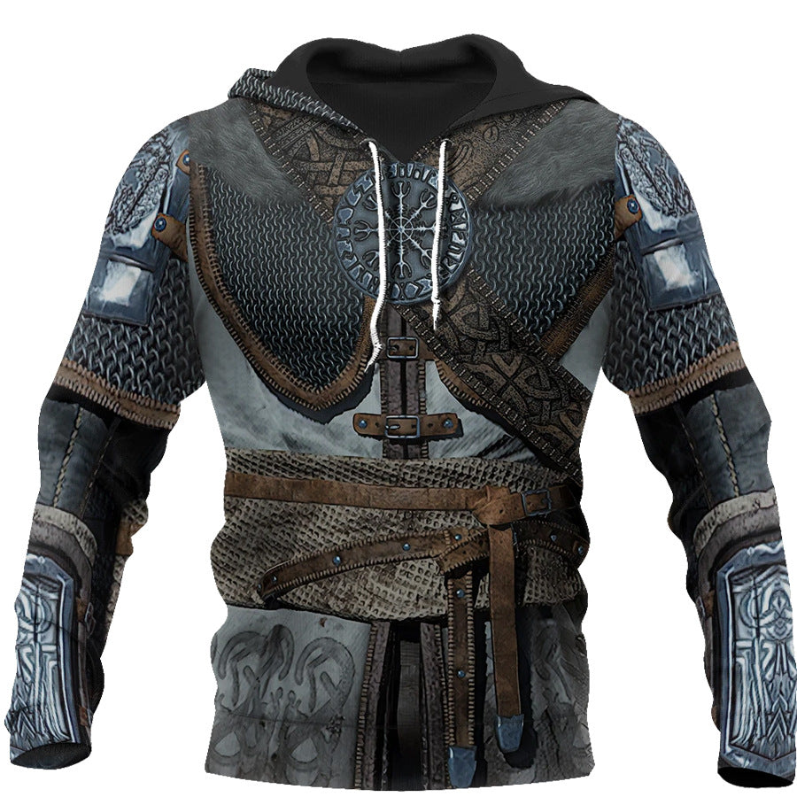 God Of War Men's Armor Printed Sweater Long Sleeve Sweater