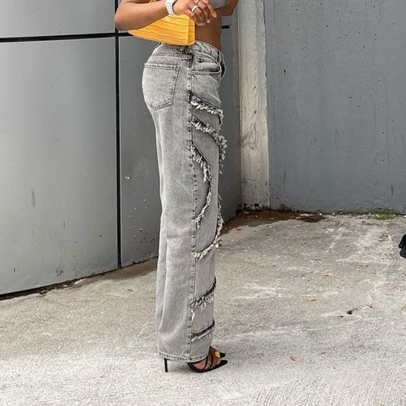 Trendy Three-dimensional Fringe Fashion Hip Lift Pants