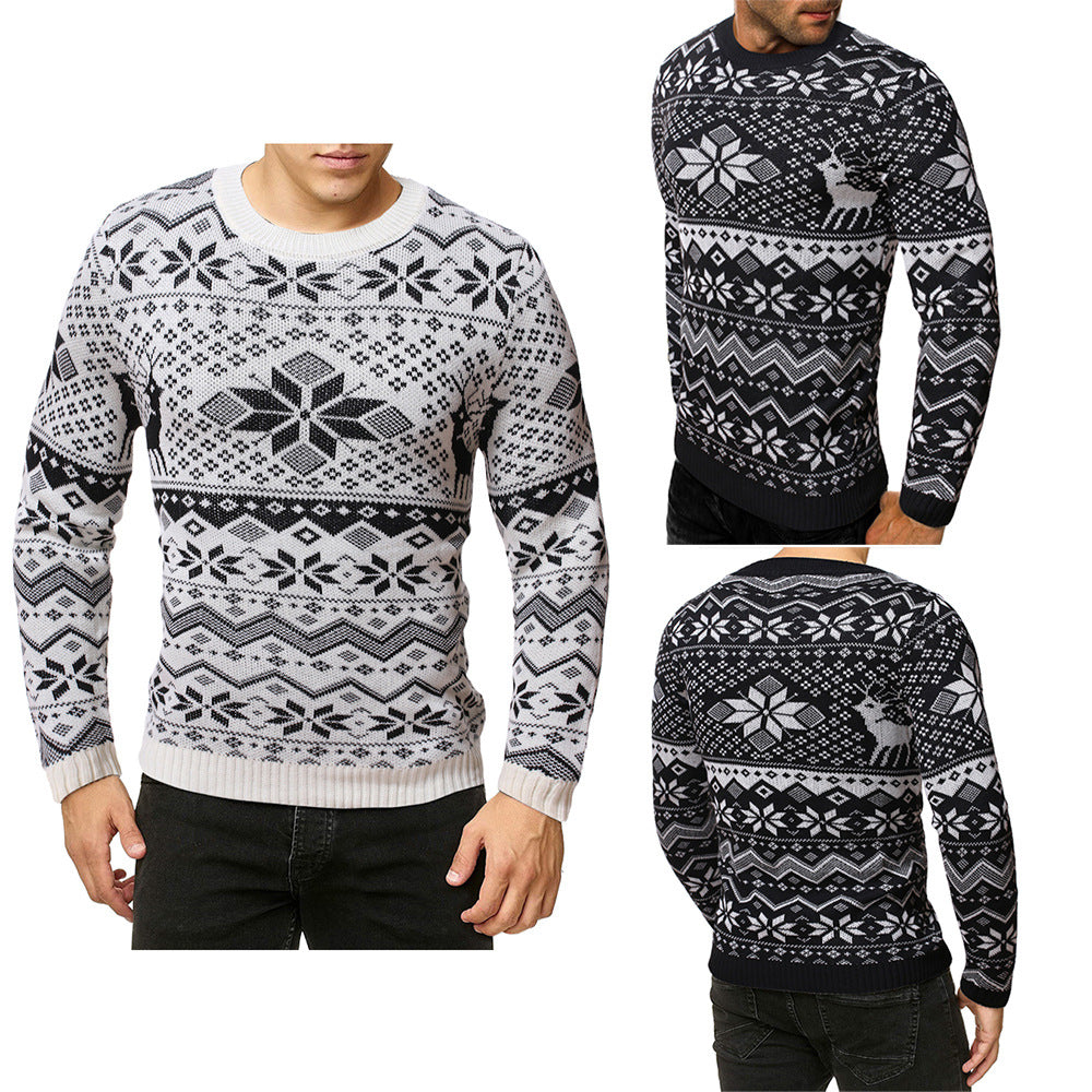 Snowflake Christmas Men's Crew Neck Sweater