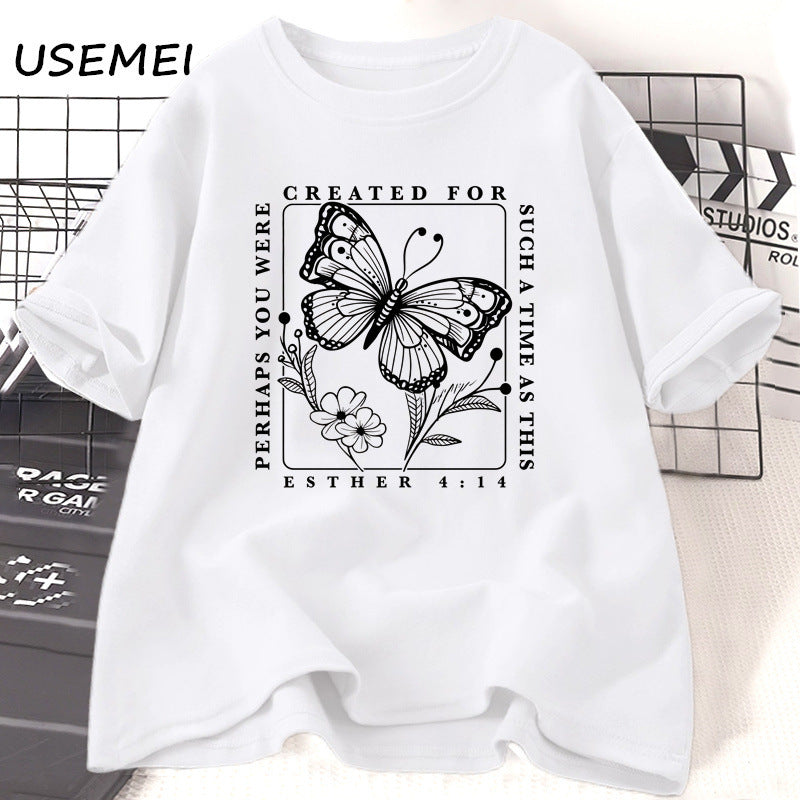 Women's Polyester Solid Color Casual Printed Short Sleeves