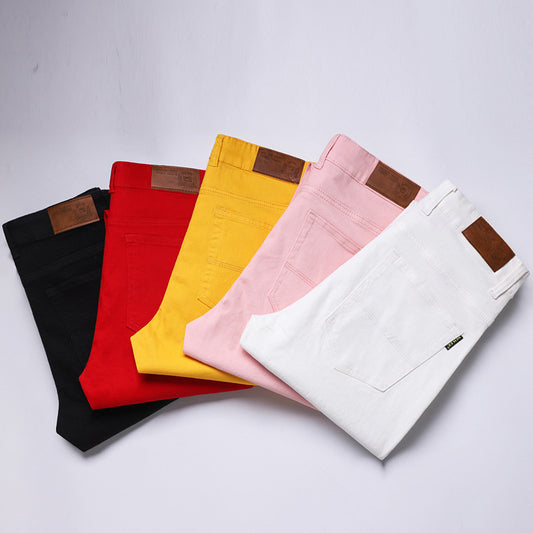 Slim Fit Stretch All-matching Mid Waist Casual Jeans