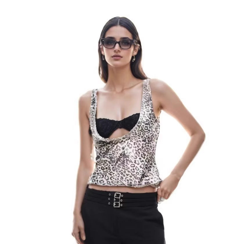 Sleeveless Lace Bra Short Low-cut Top Two-piece Set