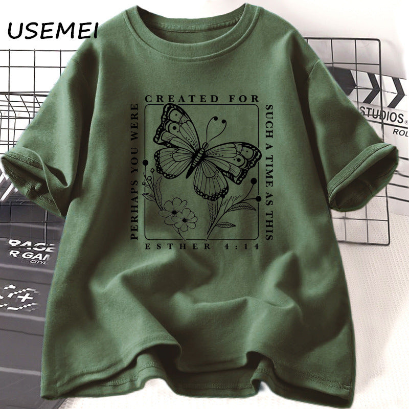 Women's Polyester Solid Color Casual Printed Short Sleeves