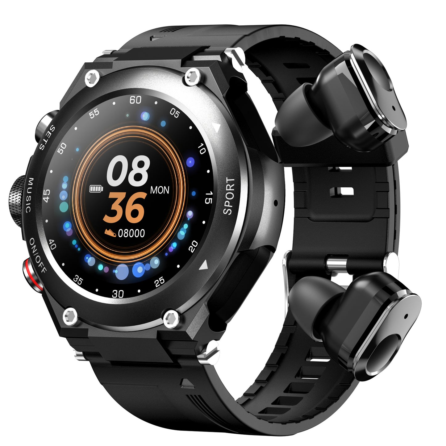 New T92 Smart Watch 2-in-1 TWS Bluetooth Headset Dial Call Local Music Heart Rate Blood Pressure