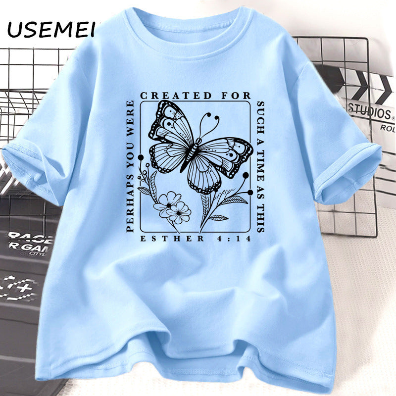 Women's Polyester Solid Color Casual Printed Short Sleeves