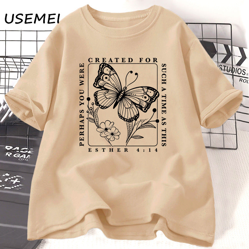 Women's Polyester Solid Color Casual Printed Short Sleeves