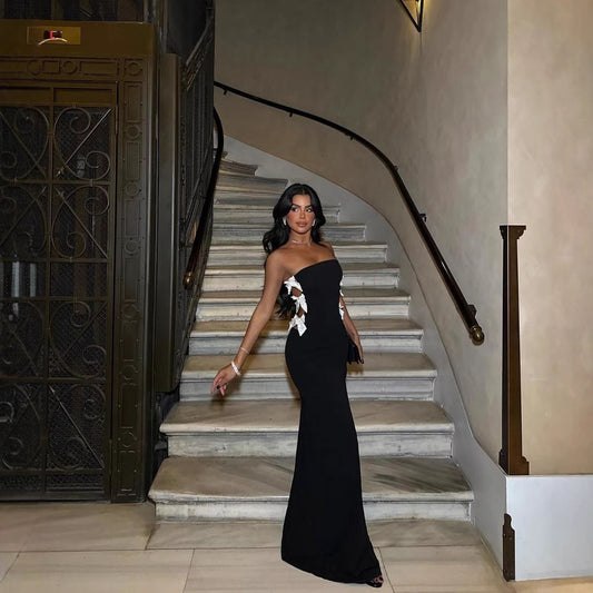 Off-shoulder Collar Off-shoulder Slim-fit Flattering Hollow Dress