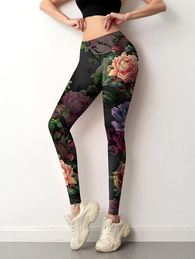 Positioning Flower Bottoming Sports Yoga Pants