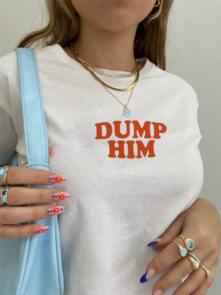 Slim English Printed Short T-shirt