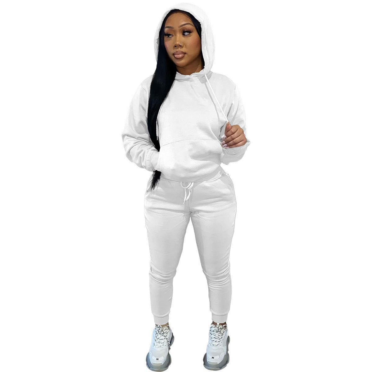 Brushed Hoody Women's Two-piece Hoodie Suit Casual Sports Suit