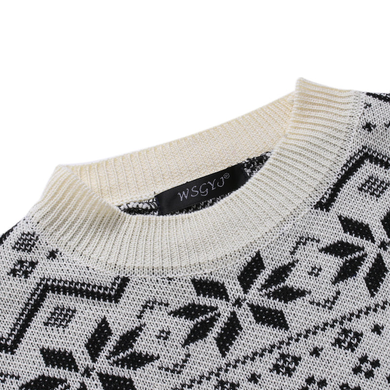Snowflake Christmas Men's Crew Neck Sweater