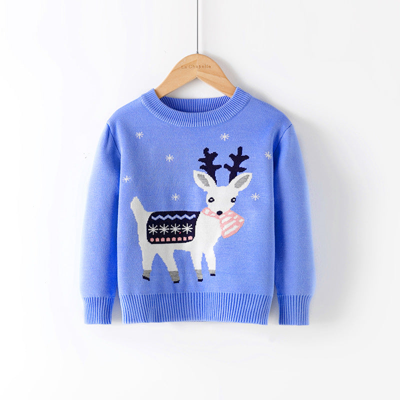 Cartoon Christmas Red Snowman Pullover Bottoming Sweater