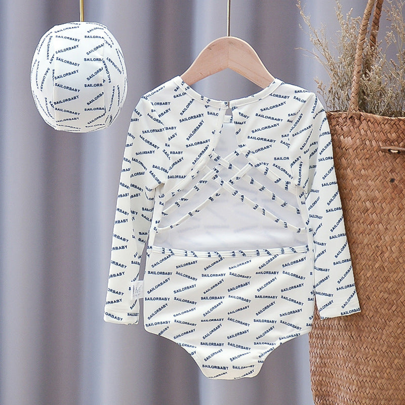 Children's Swimsuit Girls Long-sleeved Baby Girl One-piece Swimsuit Summer