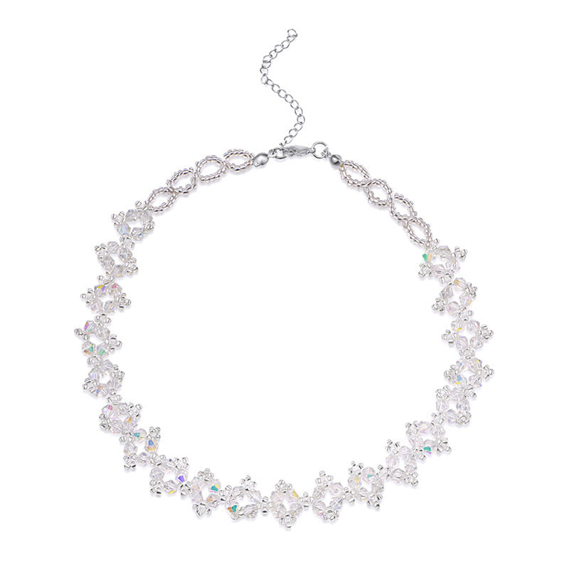 Cold Colorful Women's Simple Graceful Crystal Necklace