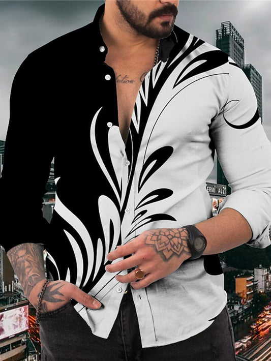 Men's Fashion Printed Plus Size Shirt Printed Shirt