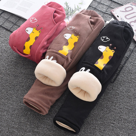Baby Cotton Pants Boys Three Layer Plus Velvet And Thick Girls